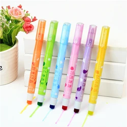 Creative fruit scent fluorescent highlighter Solid rotating retractable color marker hildren's art painting pen