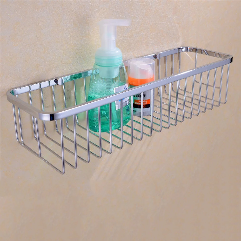 Bathroom Accessories Stainless Steel Shower Wire Wall Basket Storage Shelves 09-002