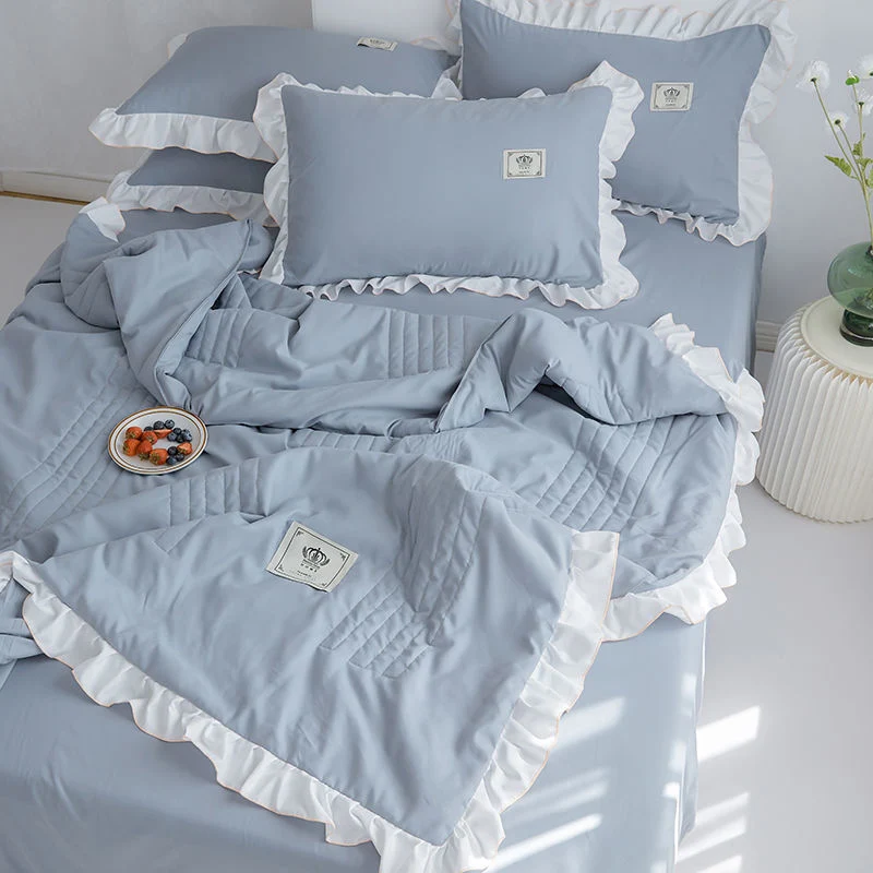 Korean Version of Solid Color Summer Cool Quilt, Washable Air-Conditioning Quilt, Three or Four-Piece