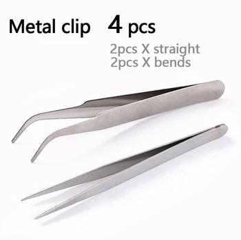 4 Stück Metall Kunststoff Pinzette Hama Perlen Clip für Sicherungsperlen 5 mm/2,6 mm Perler Eisenperlen Werkzeuge Schmuck Perlen Zubehör