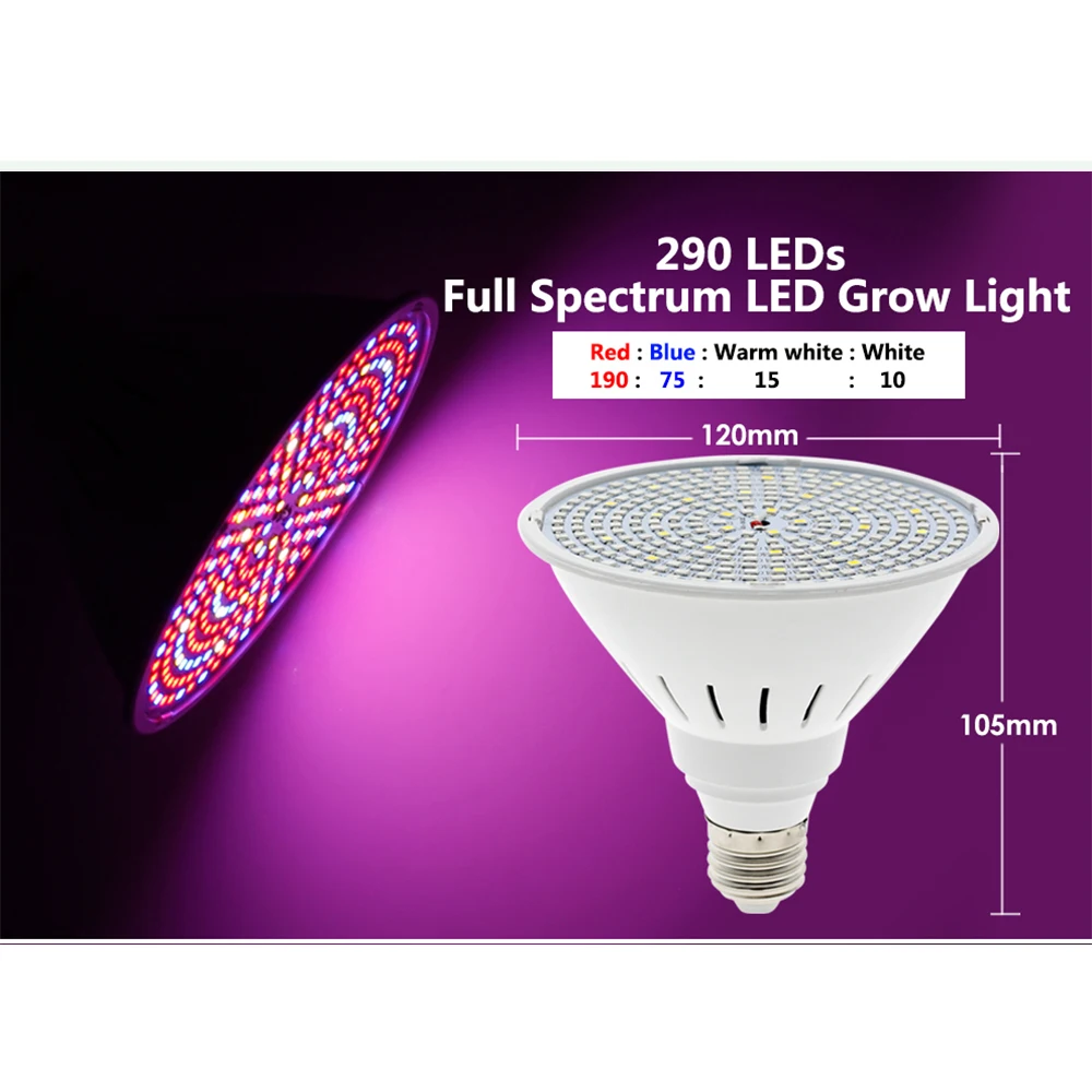 Bombilla LED de cultivo de espectro completo E27 lámpara de 220V Luz de crecimiento lámpara de crecimiento hidropónico para plantas flores plántulas