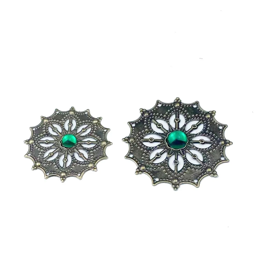 35/48mm 20pcs Wholesale Filigree crafts  Hollow   Embellishments Findings,Jewelry Accessories,Bronze Tone ornaments