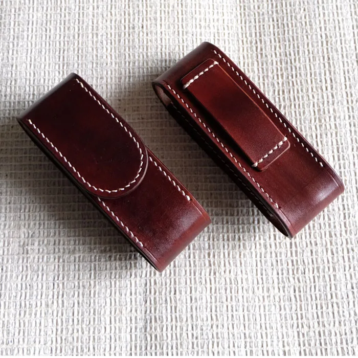 Imagem -03 - Vegetal Bronzeado Couro Estojo Protetor Handmade Belt Pouch Apto para Victorinox Workchamp Canivete Suíço Mod 111 mm