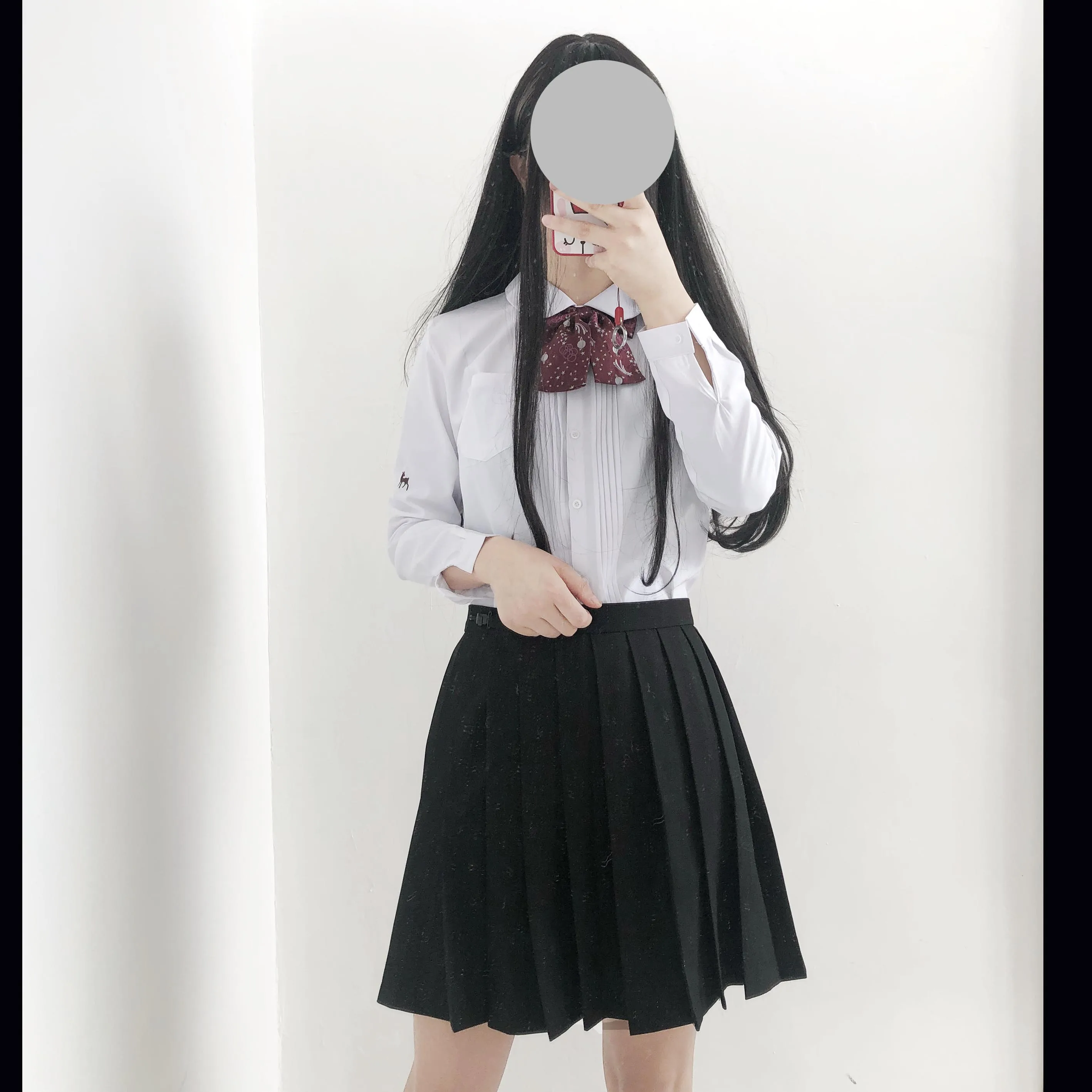 Conjunto de saia plissada de manga longa para mulheres, uniforme escolar para meninas, uniforme de marinheiro, gravata e cosplay, primavera 2020