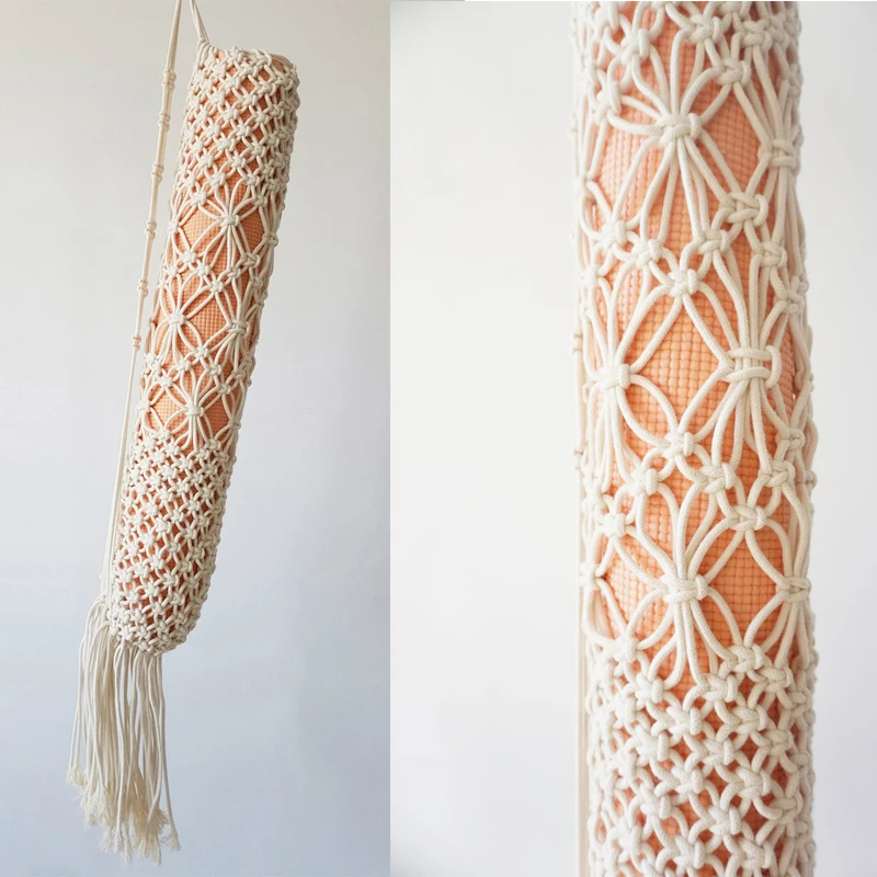 Женская спортивная сумка ручной работы Macrame, спортивная сумка для фитнеса, для йоги, багажа, многофункциональные винтажные дорожные сумки в богемном стиле, рюкзак