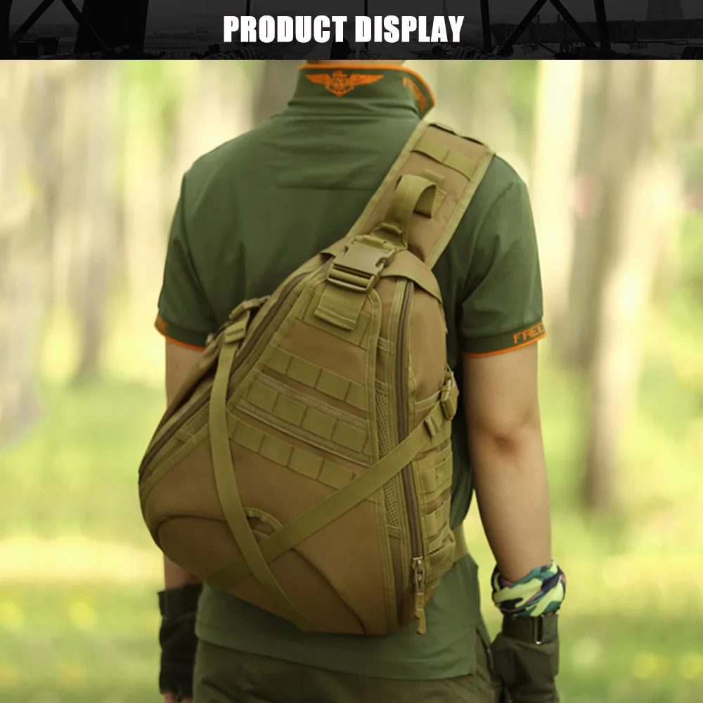 Outdoor Hiking Camp Climbing Travel Shoulder Messenger Bag  Molle Waterproof Triangle Chest Bag Pack Rucksack Haversack