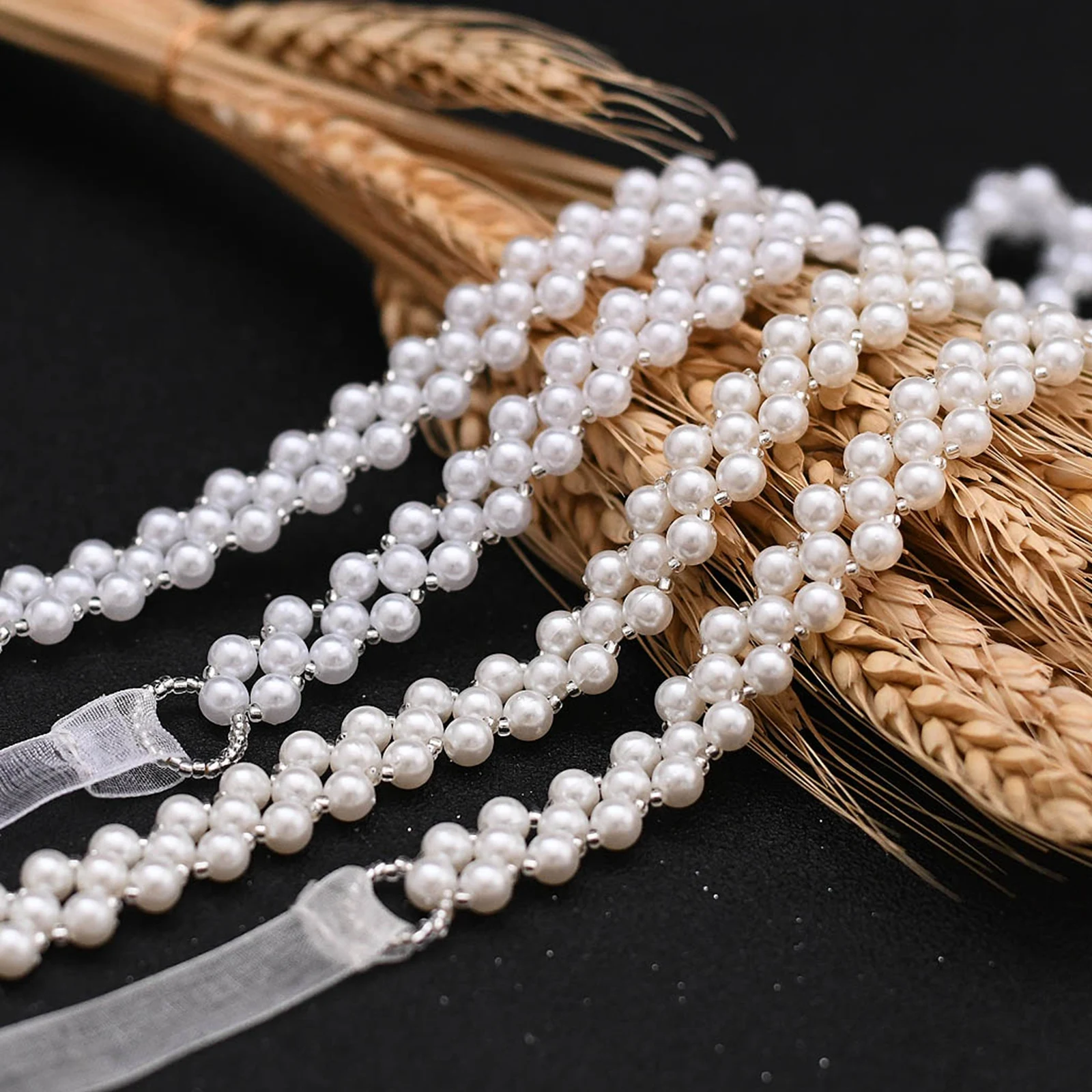 Cinturón de novia con perlas de marfil para mujer, faja elegante con cuentas, accesorios de boda