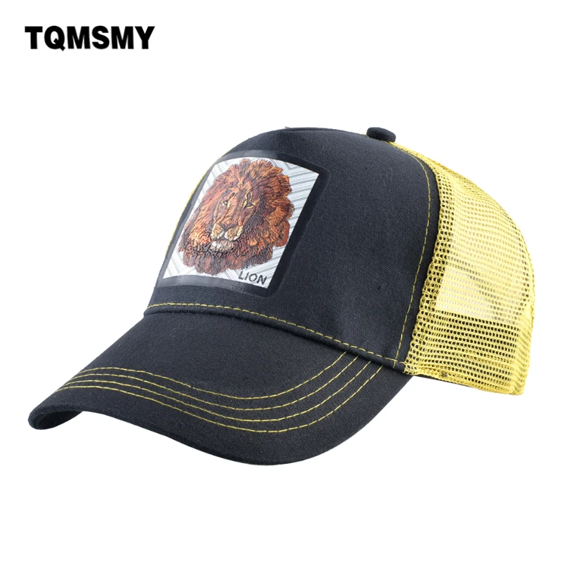 

TQMSMY 2020 New Baseball Cap For Men And Women Summer Mesh Snapback Hats With Simulation Lion Patch Hip Hop Trucker Hat TME07