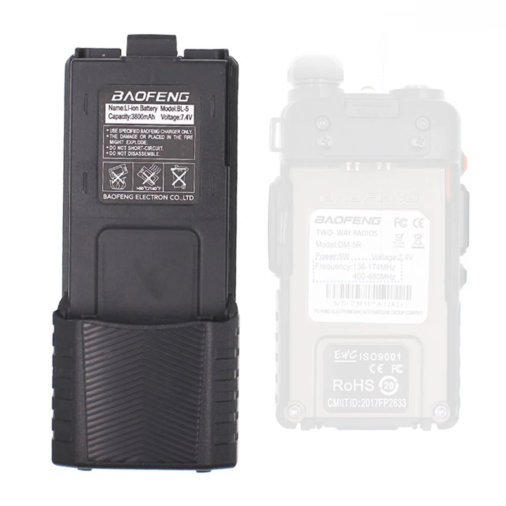 

Baofeng Walkie Talkie UV-5R Battery1800/3800mAh BL-5 Battery For Radio Parts Original Pufong UV 5R 2-Way Radio Accessories