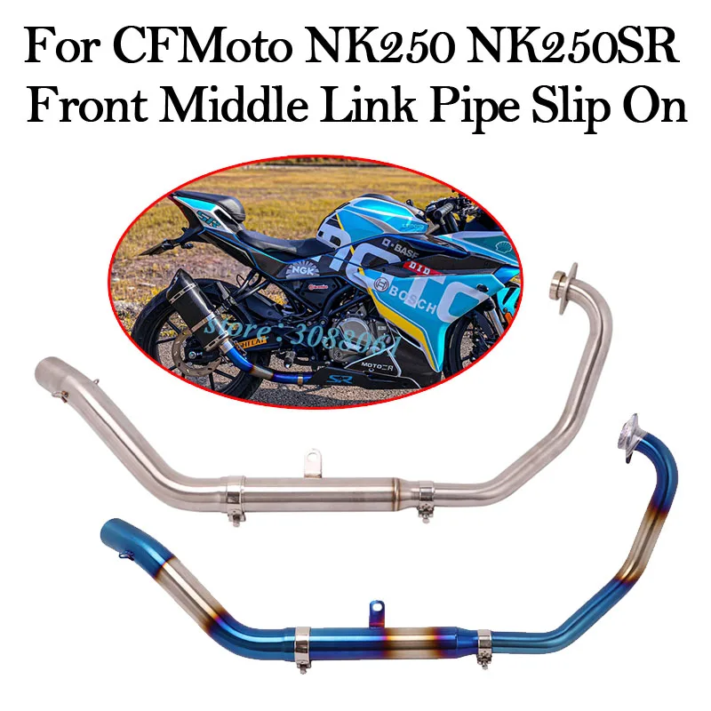 

Slip on Motorcycle 51mm Muffler Exhaust Modified Escape Front Middle Connecting Link Pipe For CFMOTO NK250 NK250SR NK300SR 250CC