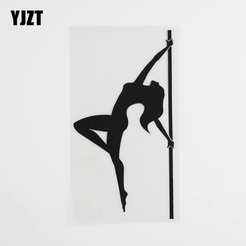 YJZT  8.6CMX16.2CM Stripper Sexy Naked Girl Dance Decal Vinyl Car Sticker Black/Silver 8A-0415