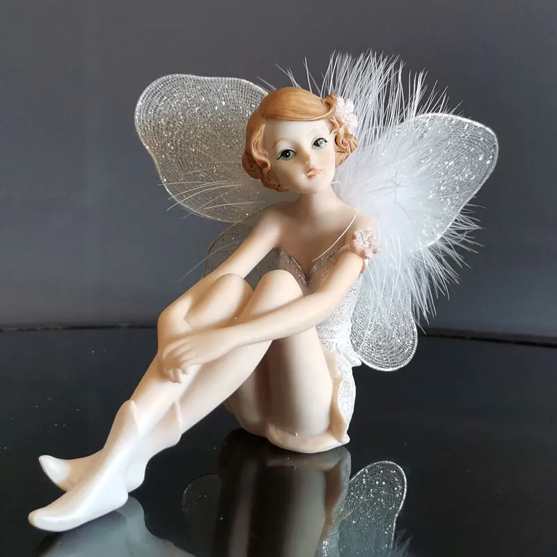 

Cake Decorating Flower Fairy with Wing Miniature Figurines Angel Desktop Ornament Garden Figurines Birthday Gifts DIY Home Decor