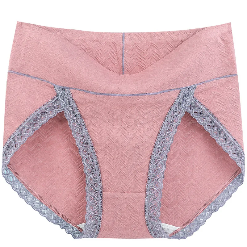 5Pcs Solid Cotton Panties High Waist Briefs Women Lingerie Breathable Underpants 6XL Plus Size Lace Underwear Female Intimates