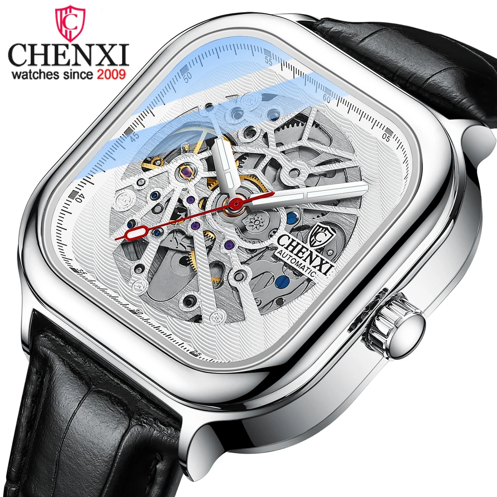 CHENXI Men Automatic Mechanical Watch Top Luxury Brand Tourbillon Business Waterproof Clock Male Stainless Steel Wristwatch