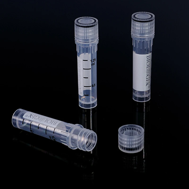 500 Pcs 0.5ml Freezing Cryo Vial Tube Cryovial Plastic Cryogenic Vial