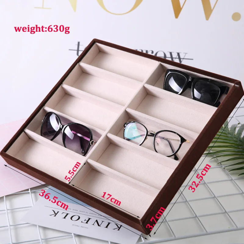 

New Arrival Beige Velvet Sunglasses Display Box Sunglasses Display Jewelry Display Packaging Jewelry Organizer Fashion Cases