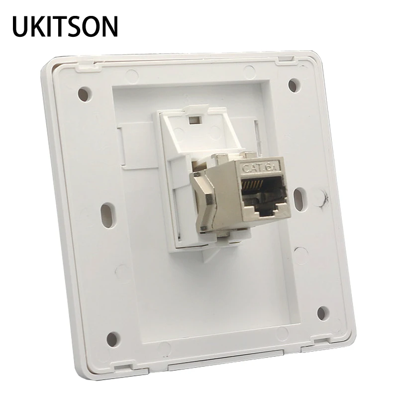 Gniazdo panelowe CAT6A RJ45 LAN CAT7 LAN, żeńskie, 1-portowe, bezpośredni montaż, ekranowane gniazdo Keystone CAT.6A do paneli ściennej internetowego komputera.