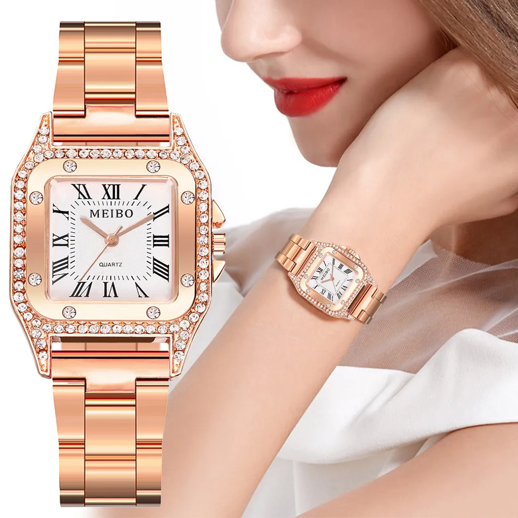 

reloj mujer 2020 Women Luxury Watches Sleek Minimalist Square Dial Stainless Steel Quartz Watch Ladies Watches Bayan Kol Saati