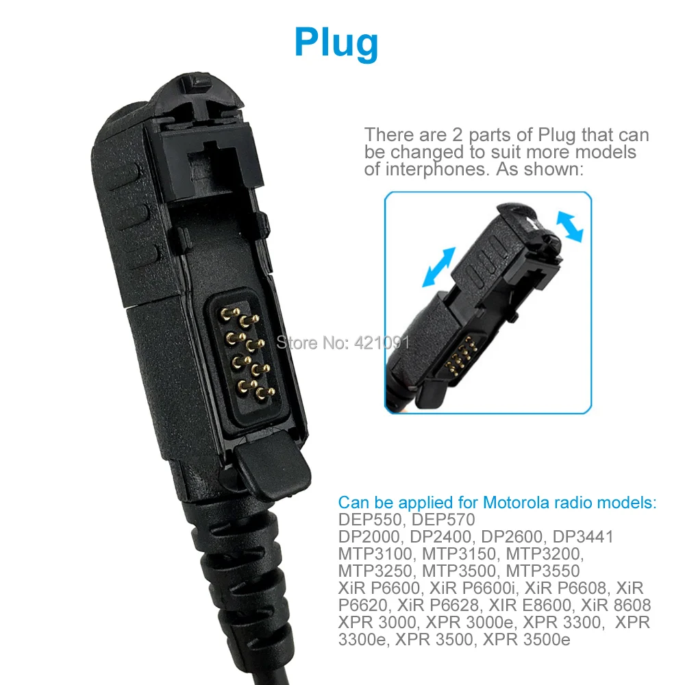 Tactical Headset U94 PTT for Motorola XiR P6600 P6620 DP2400 MTP3250 DEP550 DP2400 MTP3550 MTP3150 Walkie Talkie