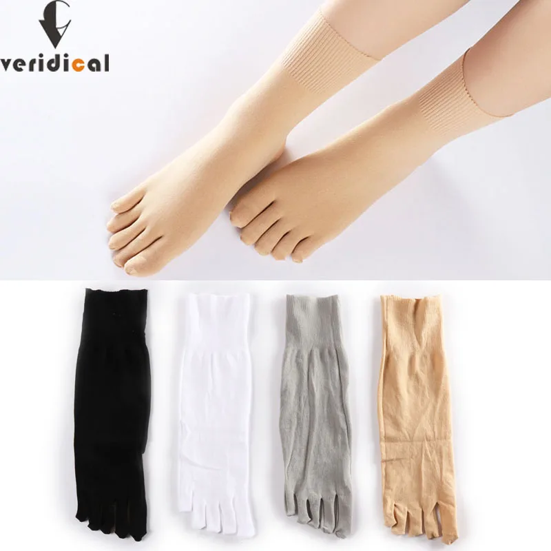 Summer Woman Girl Five Finger Socks Nylon Solid Breathable Soft Elastic Endurable Thin No Heel Silk Socks With Toes Hot Sell