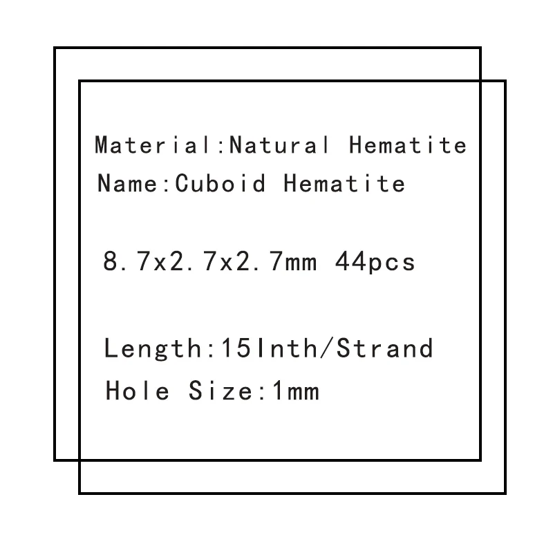 YHBZRET Cuboid shape Black Hematite Natural Stone spacer 8x2mm Loose beads For Jewelry making bracelets DIY Findings Accessories