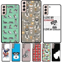 Cartoon Schnauzer Dog Case For Samsung Galaxy S10 S9 S8 Note 10 Plus Note 20 S22 S21 S23 Ultra S20 FE Cover Shell
