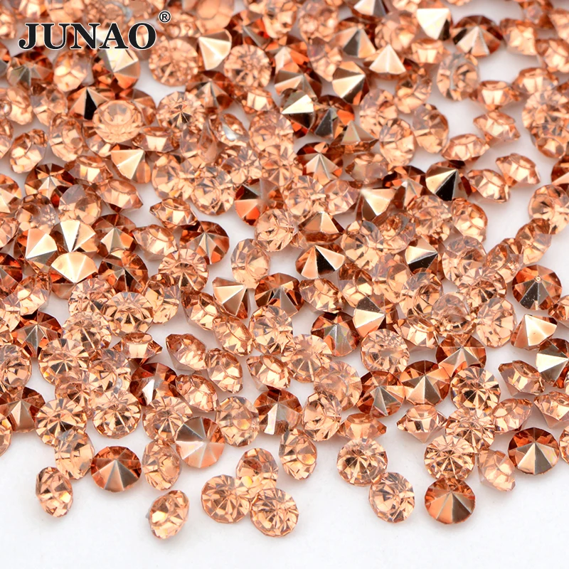 JUNAO Wholesale SS12 3mm 500g Pointback Gold Base Mix Color Resin Rhinestones Nail Art Stones Non Hotfix Strass DIY Decoration