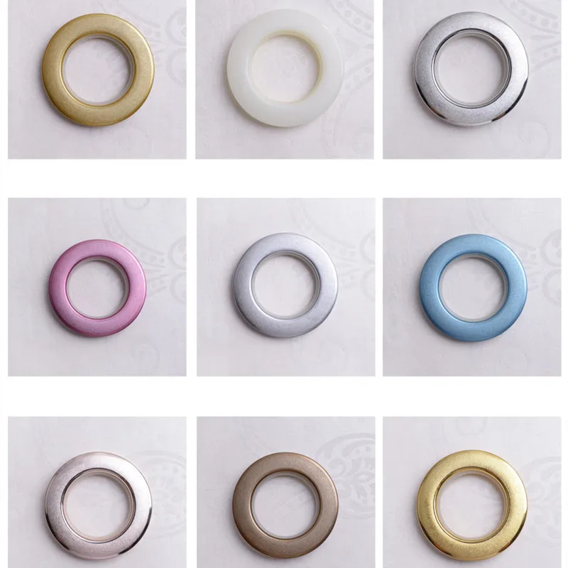 

20/40/73PCS/ LOT High Quality Home Decoration Curtain Accessories Nine Colors Plastic Rings Eyelets for Curtains Grommet Top