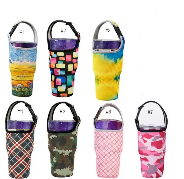 

50-200pcs 30oz Tumbler Cover Carrier Holder Neoprene Coffee Cups Sleeve Bags For 32oz Water Bottle With Carrying Handle SN3631