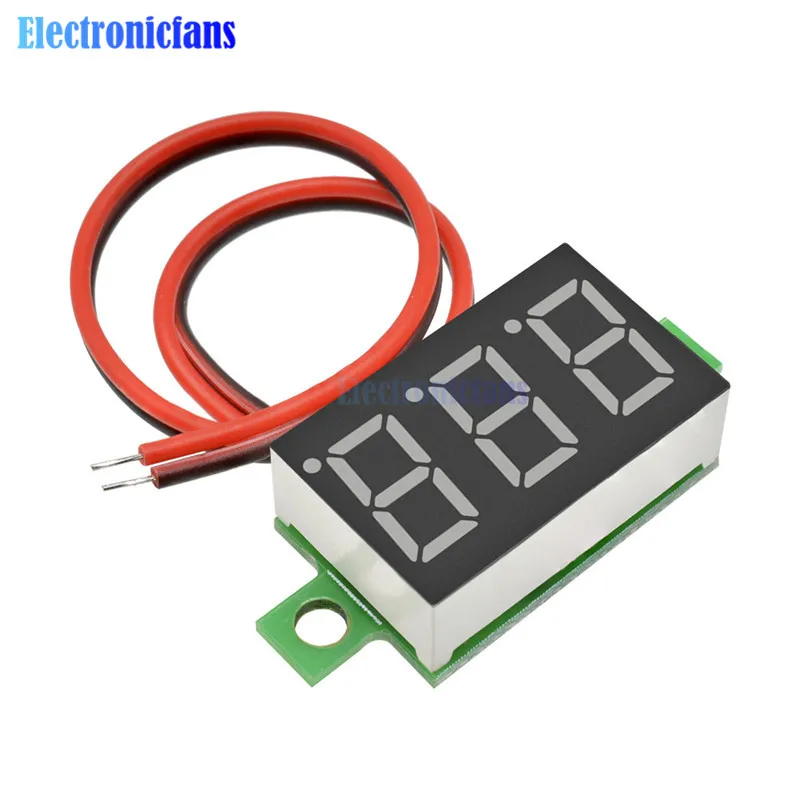 0.36 Inch 3-Digit Display Voltmeter Meter Mini Digital LED Display Voltmeter Biru Panel Tegangan Meter DC 4.7 ~ 32V