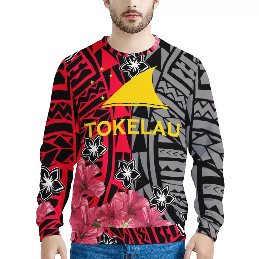 

2021 Winter New Hoodies Men Casual Minimalist Sweatshirt 3D Printed O-Neck Logo 4XL Basic Polynesian Tokelau Pullover