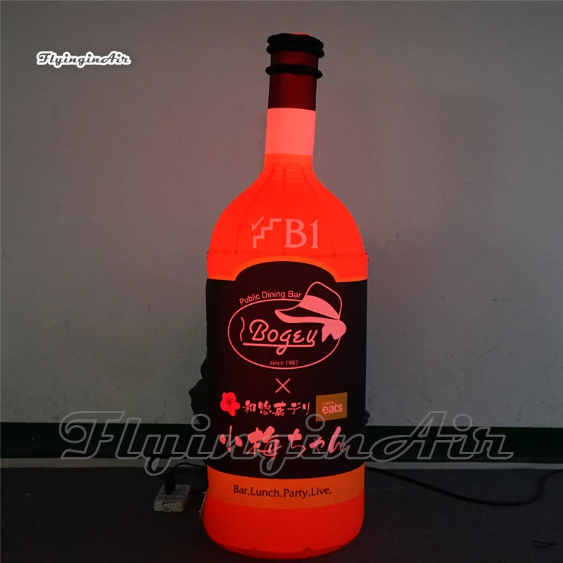 

Customized Large Advertising Inflatable Wine Bottle Replica Balloon With LED Light For Public Dinning Bar And Party Decoration