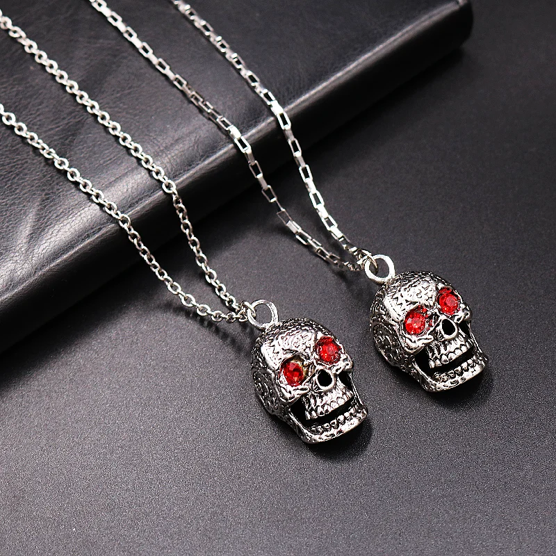 Harajuku Hip Hop Rock Gothic Style Locomotive Skull Sacred Heart Angel Mask Charm Stainless Steel Necklace For Woman and Man