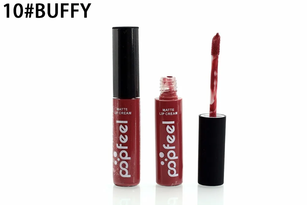 12 Pcs/Kit Popfeel Makeup Lip Stain Waterproof Matte Liquid Lipstick Nude Color Moisturizing Lip Gloss Set