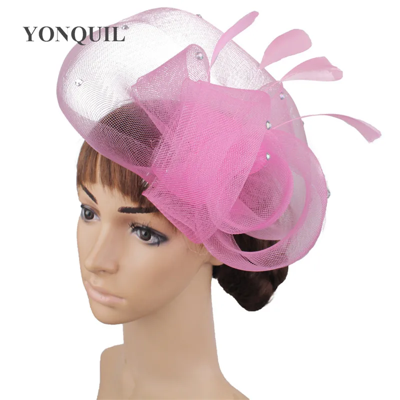 Elegante Braut Mesh Mode Headwear Frauen Tüll Fascinator Hut Haar Pin Für Damen Wunderschöne Haar Zubehör Mit Phantasie Blume