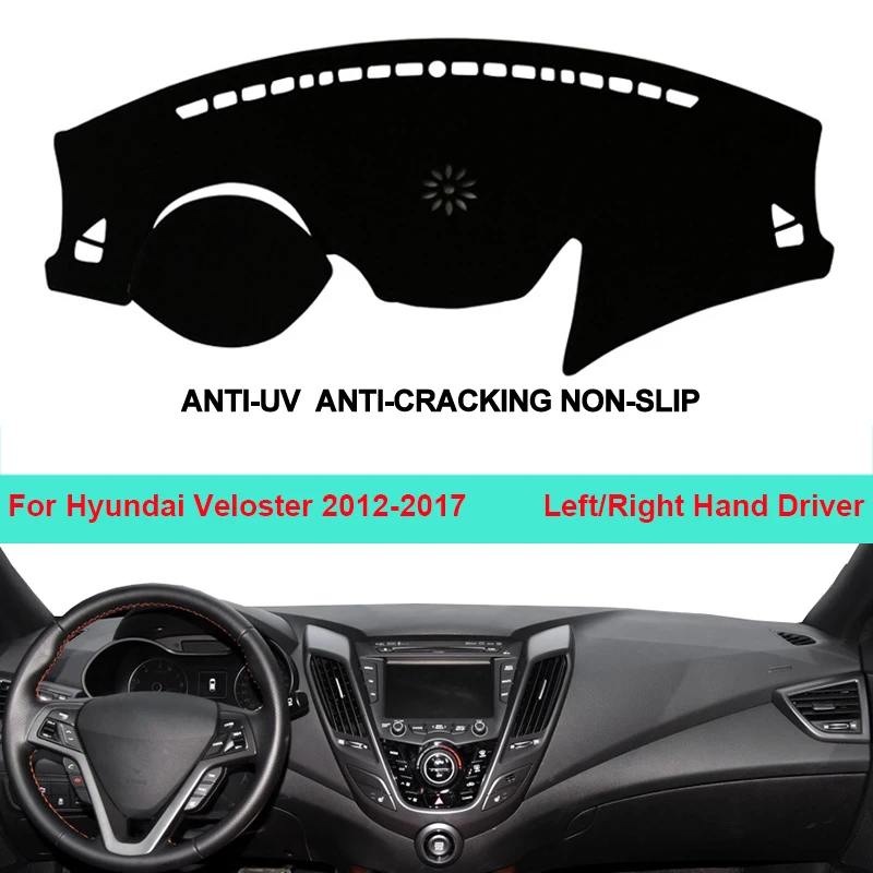 For Hyundai Veloster 2012 - 2017 2 Layers Car Dashboard Cover Carpet Cape Rug Pad Carpet Dashmat Sun Shade 2016 2015 2014 2013