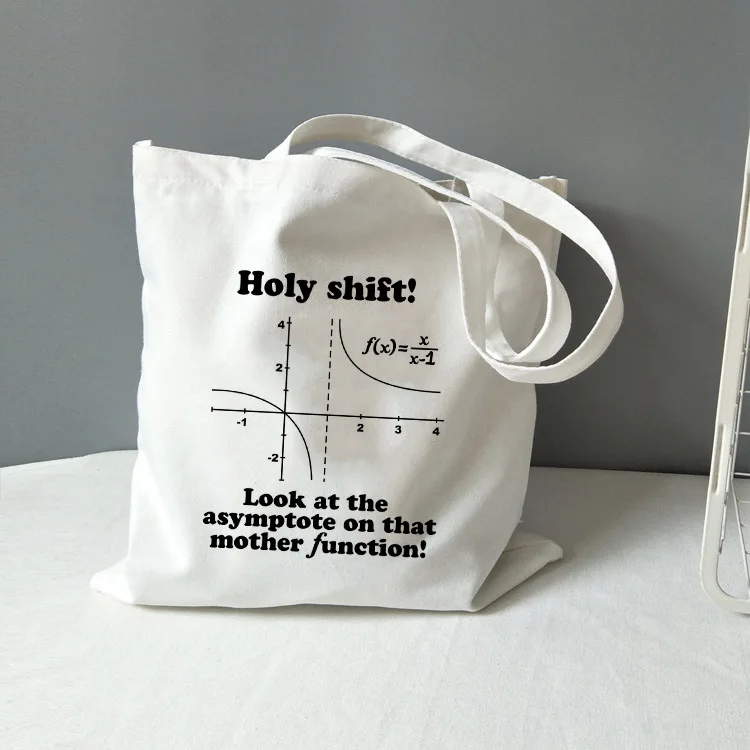 Fashion Shopping Bag Mathematics Tote Bag Canvas All You Need Is Love Math Graphic Travel Storage Shoulder Bag Student Book Bag