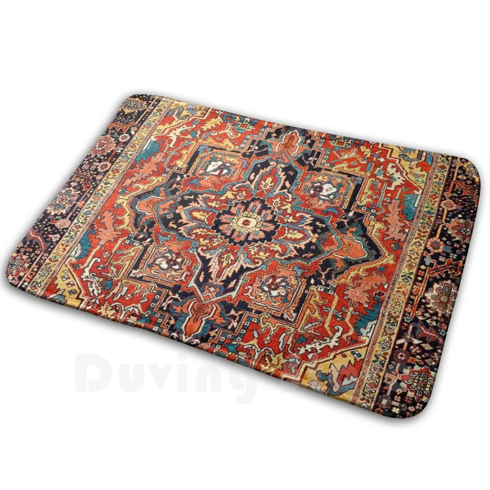 Heriz Persian Carpet Print Mat Rug Carpet Anti-Slip Floor Mats Bedroom Persian Rug Carpet Vintage Vintage Floral Tribal