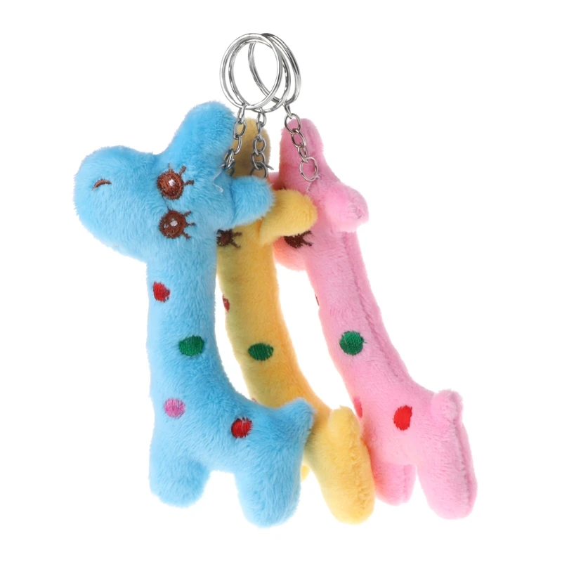 

lovely cute 12cm plush Simulation Giraffe Backpack decoration soft Favorite Keychain Pendant christmas gift for friend kid lover