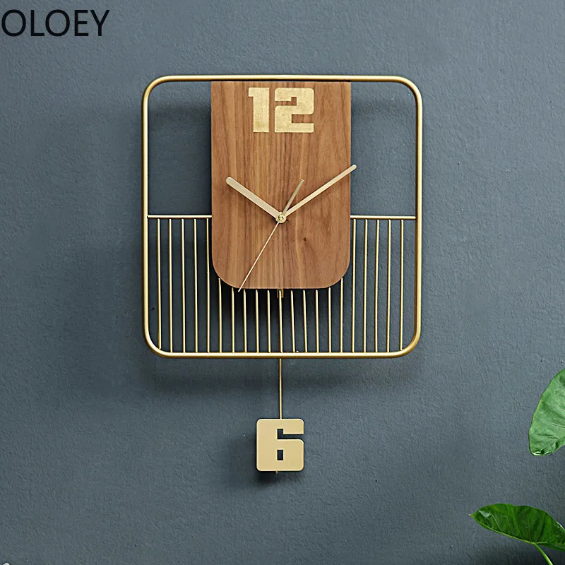 Reloj de pared grande de madera 3d, mecanismo de reloj de Metal moderno para sala de estar, Relojes de pared Swingable nórdicos, silencioso, creativo japonés, 2020