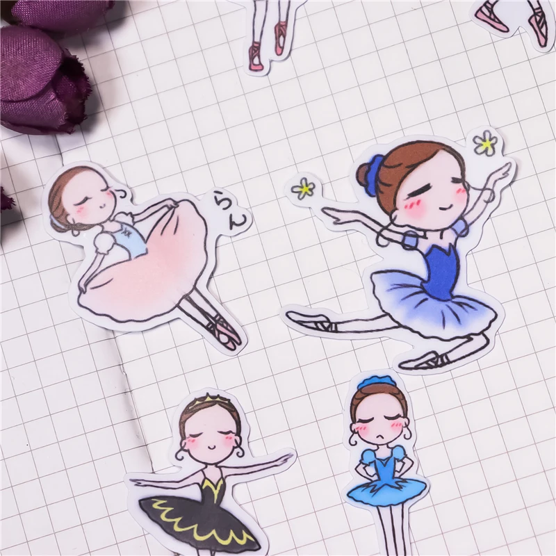 31pcs Ballet girl stickers Diary Sticker Scrapbook Decoration Paper DIY Stickers School Office Supply kids toys Waterproof