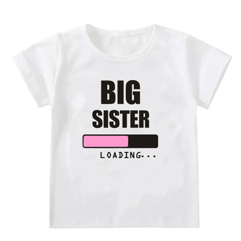 Big Brother/Sister Loading Toddler Kids Anoucement T Shirt Soft Tops Tee Shirts Outfits Clothes Dropshipping Babe Clothes