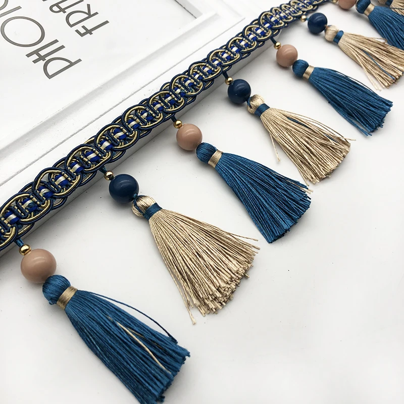 11.5 meter Meter Tassel Fringe Lace Edging Trim Sewing Crafts Ribbon Curtain Cushion Sofa Table cloth Upholstery Decor Lace Trim