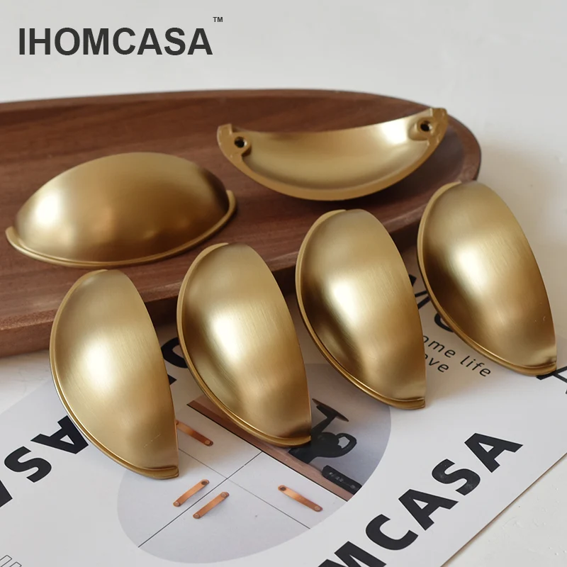 IHOMCASA 64mmQuality Semicircle Shell Ear Style Kitchen Cabinet Wardrobe Door Pull Handle Drawer Knobs Furniture Hardware Handle