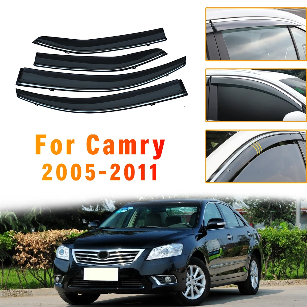

Оконные дефлекторы для Toyota Camry V40 2005 2006 2007-2011, Стайлинг автомобиля, ветрозащитный козырек для вентиляции, дождевики, крышка, 4 шт.