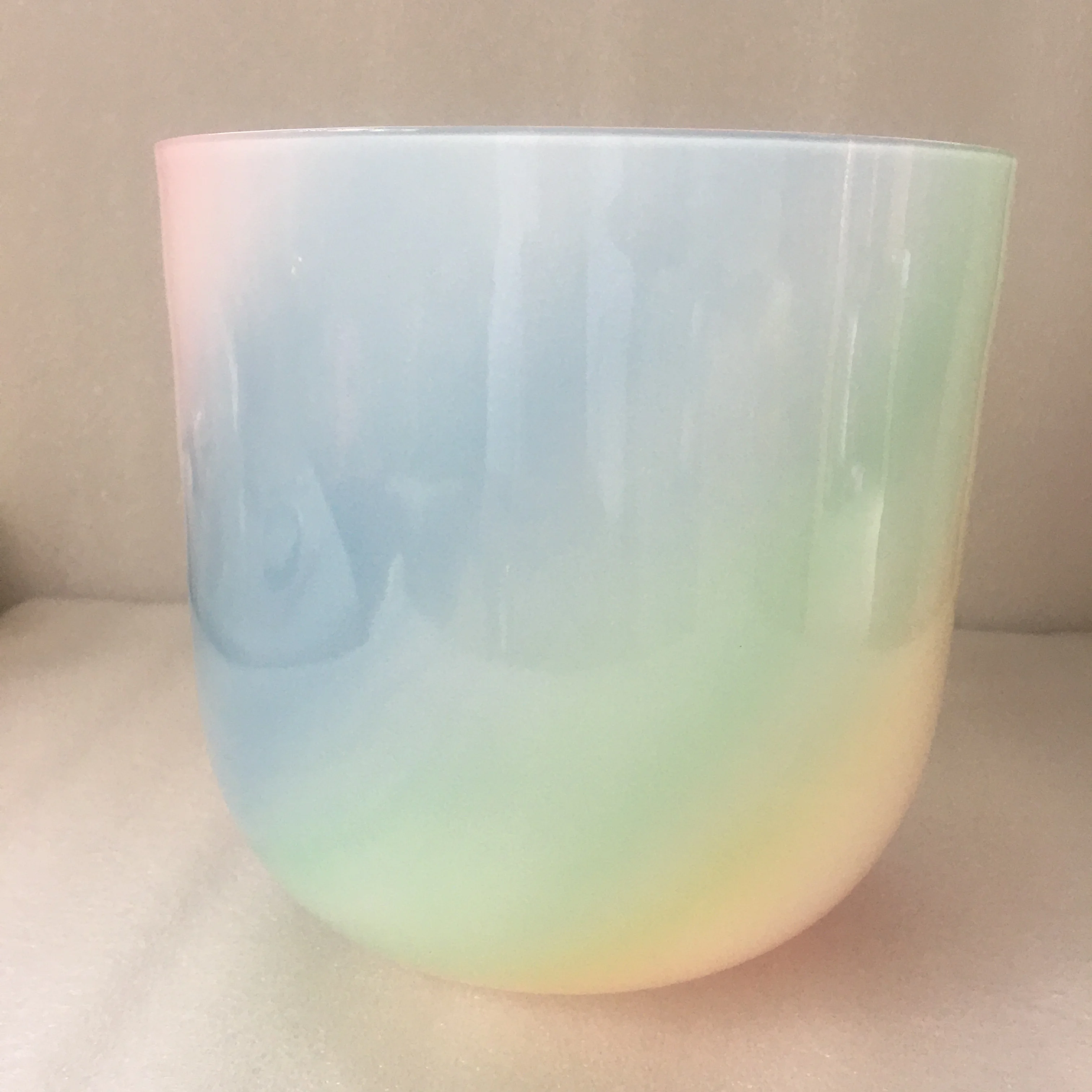 Crystal singing bowl pastel mixed color 3rd octave C# note sexual chakra perfect pitch for sound healing.