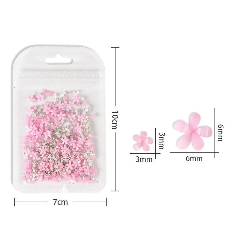 1Pack Acryl Bloem Hars Vullen Voor Epoxyhars Mal Filler Nail Art Decoratie Gemengde Size Bloem Met Kralen Sieraden vullen