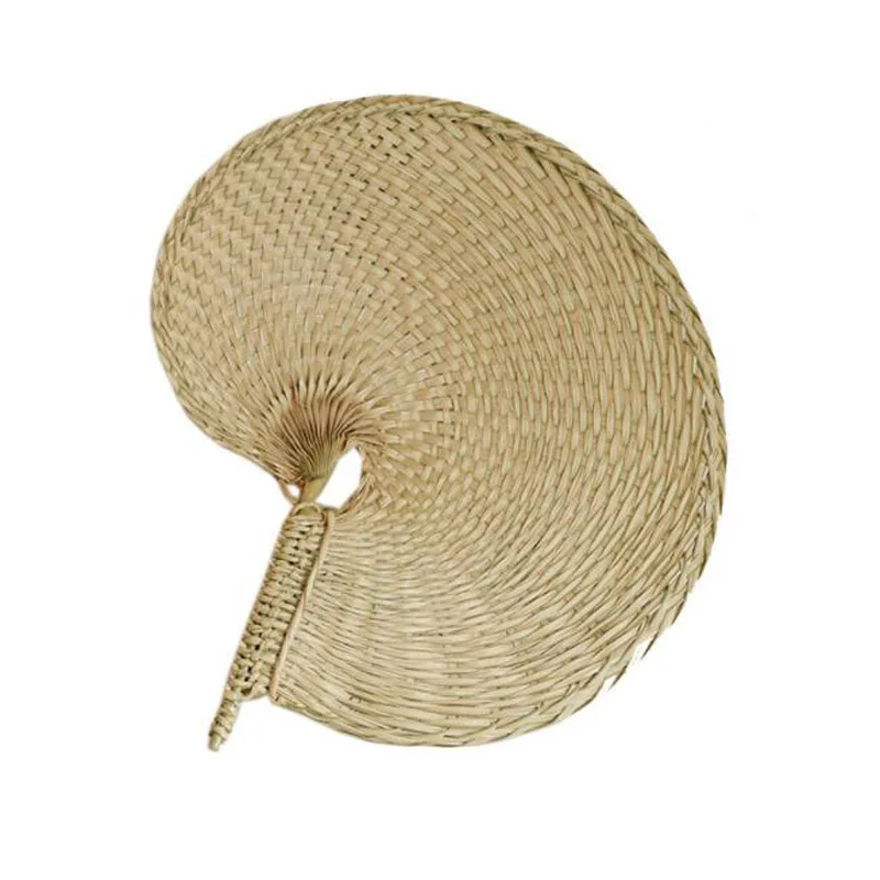 50pcs Chinese Style Handmade Fan Natural Hand Weaving Palm Leaf Fan Home Decor Vintage Summer Cool Fan 40*36cm