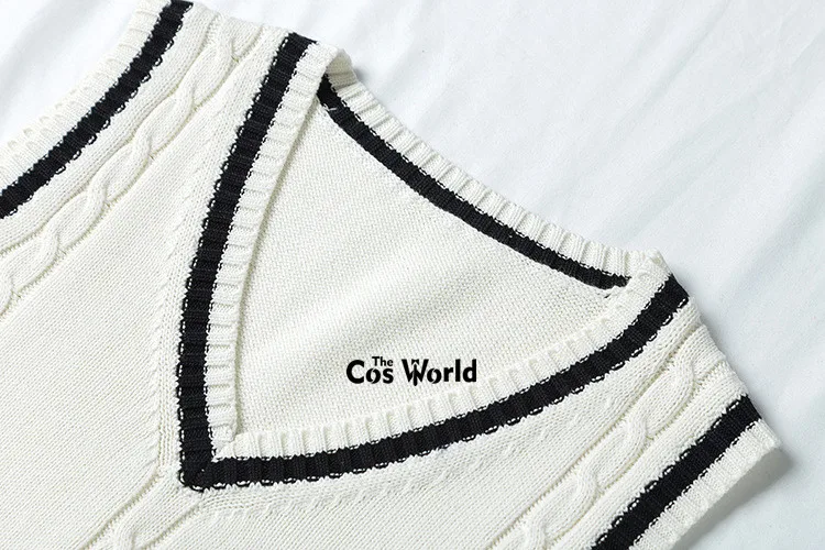 S-XXL Spring Autumn Men\'s Women\'s Sleeveless Stripes Knit Vests Pullovers V Neck Sweaters For JK School Uniform Student Clothes