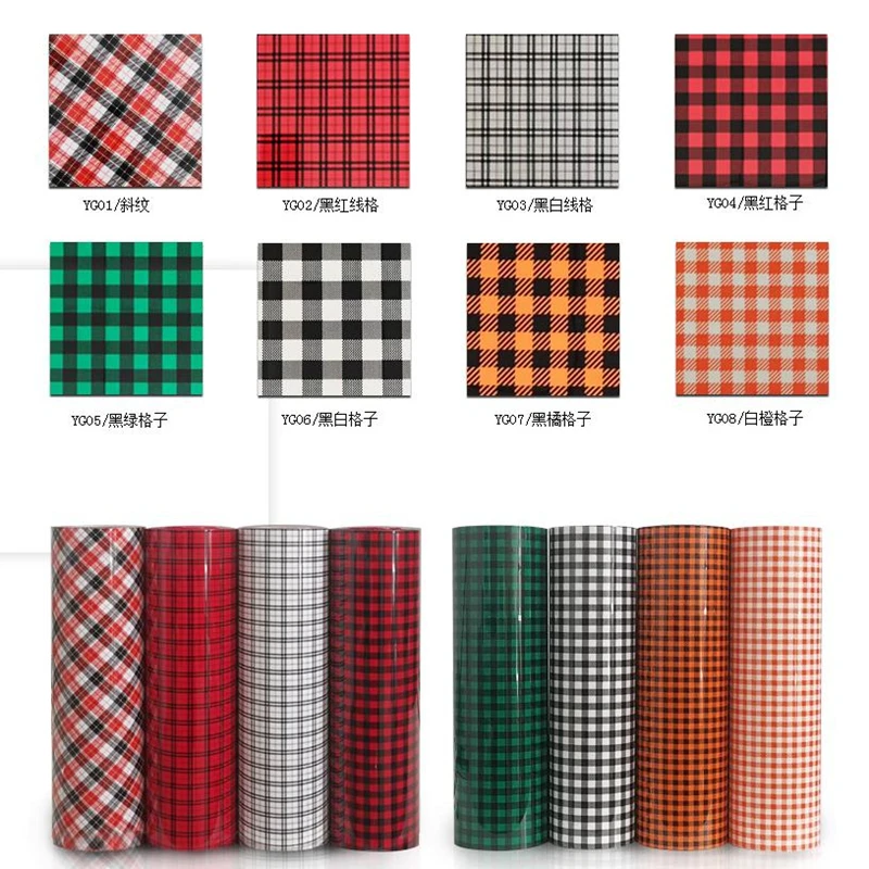 Nieuwe Collectie Pu Plaid Textuur Warmteoverdracht Vinyl Hot Stempelen Afdrukken Film Voor T-shirt Kleding Diy 30X100Cm fijne Folie Promot